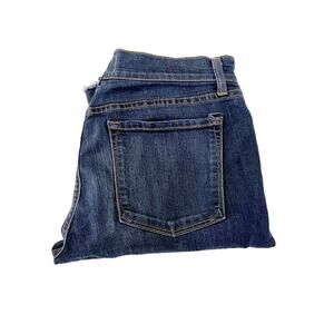 Free People Bell Bottom Flare Dark Denim Jeans Wide Leg Raw Hem Zip Fly SZ30